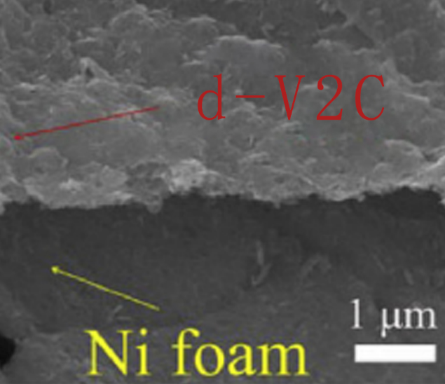 泡沫镍负载单层V2C-Mxene